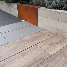 Eccoborder Betotop corten 15-43 - Afmeting: 200 x 15,5 x (3,5+43) cm