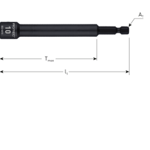 Dopsleutel extra diep E6,3 bitopname SW 10x110/75