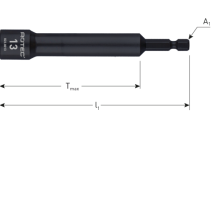 Dopsleutel extra diep E6,3 bitopname SW 13x110/75