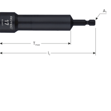 Dopsleutel extra diep E6,3 bitopname SW 17x110/75