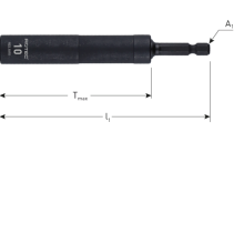 Hoekdopsleutel flexibel 15° E6,3 bitopname SW 10x115