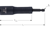 Hoekdopsleutel flexibel 15° E6,3 bitopname SW 17x115