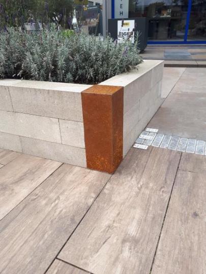 Eccoborder Betotop corten 15-43 hoekstuk